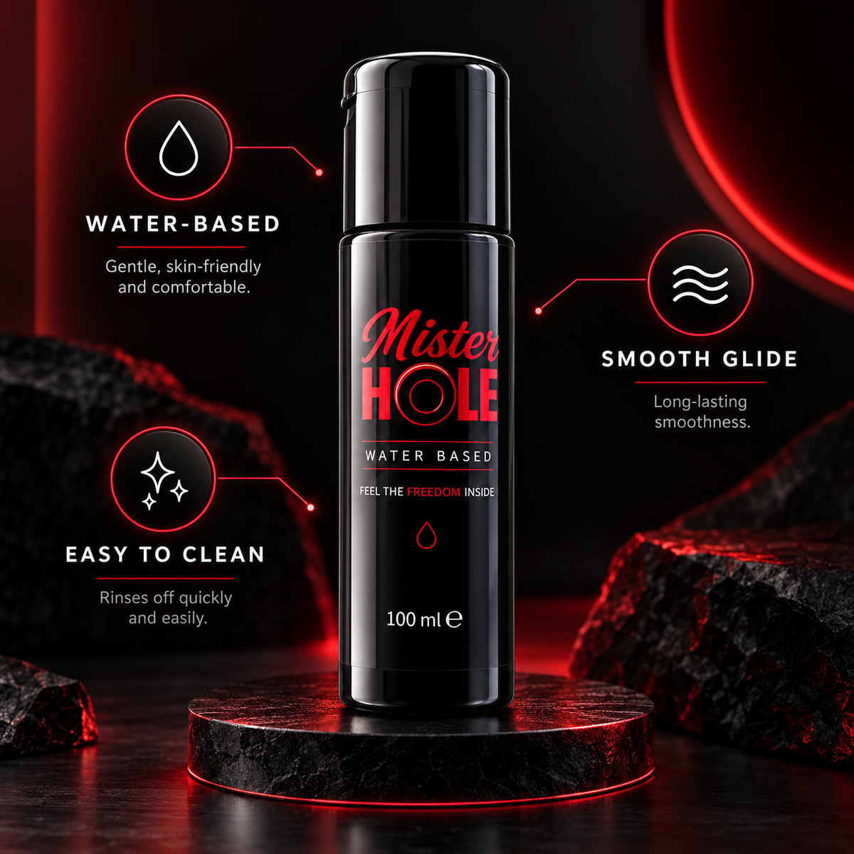 Mister Hole Water-Based Lubricant 100 ml - water-based, smooth glide and easy to clean